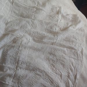 White square scarf embroidered w tassle -Hollister